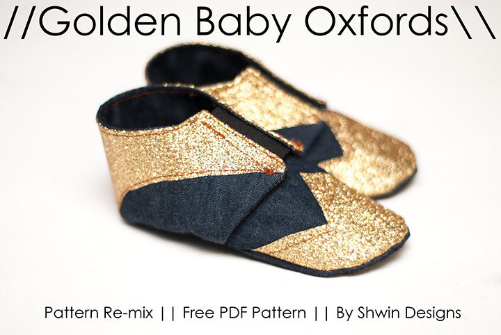 Gold Baby Oxfords || Free Baby Shoe Pattern
