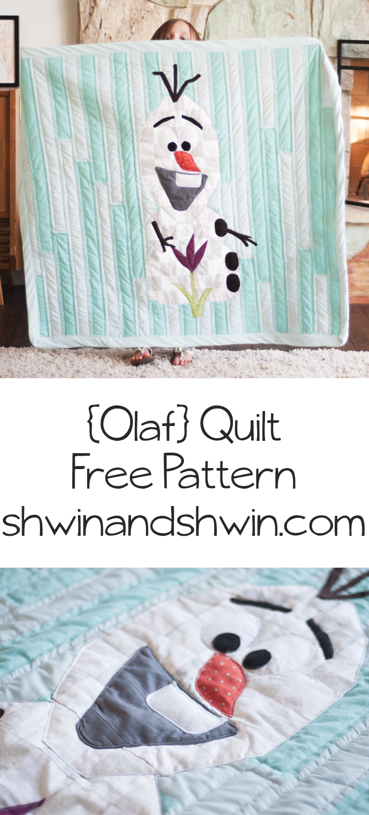 Olaf Frozen Quilt || Free Pattern and Tutorial || Shwin&Shwin