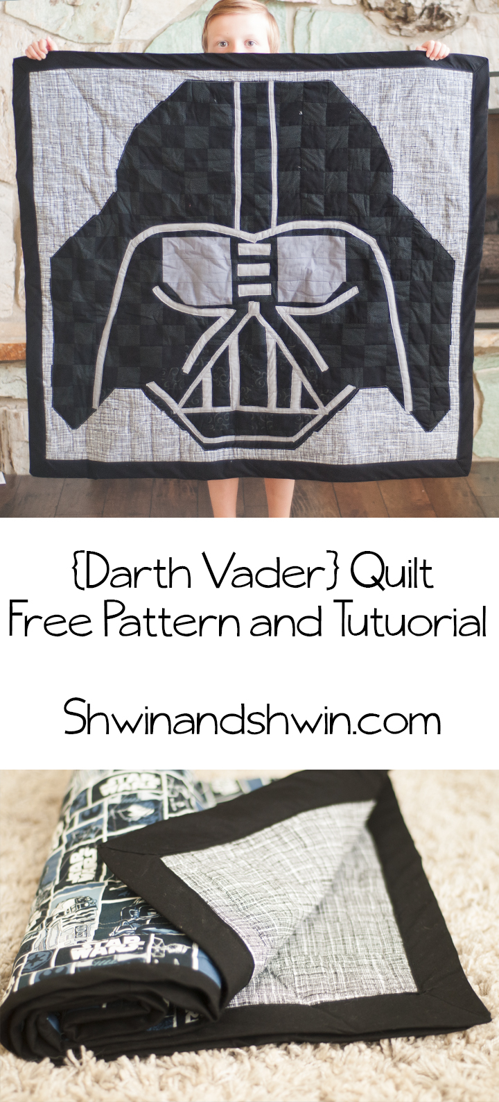 Darth Vader Quilt Pattern || Free Pattern&Tutorial || Shwin&Shwin