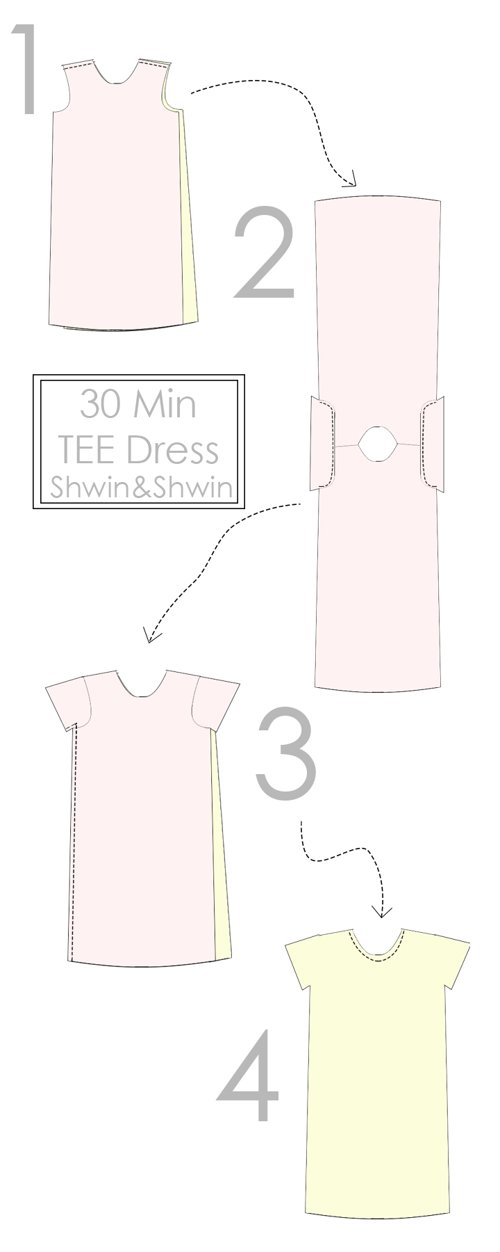 30 Min Tee Shirt Dress || Free PDF Pattern || Shwin&Shwin