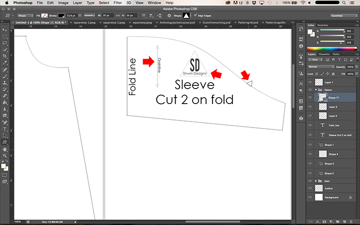How to make a PDF Pattern using Photoshop || Step by step from sketch to print