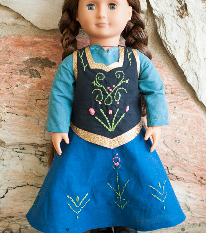 Anna Inspired Doll Dress Pattern