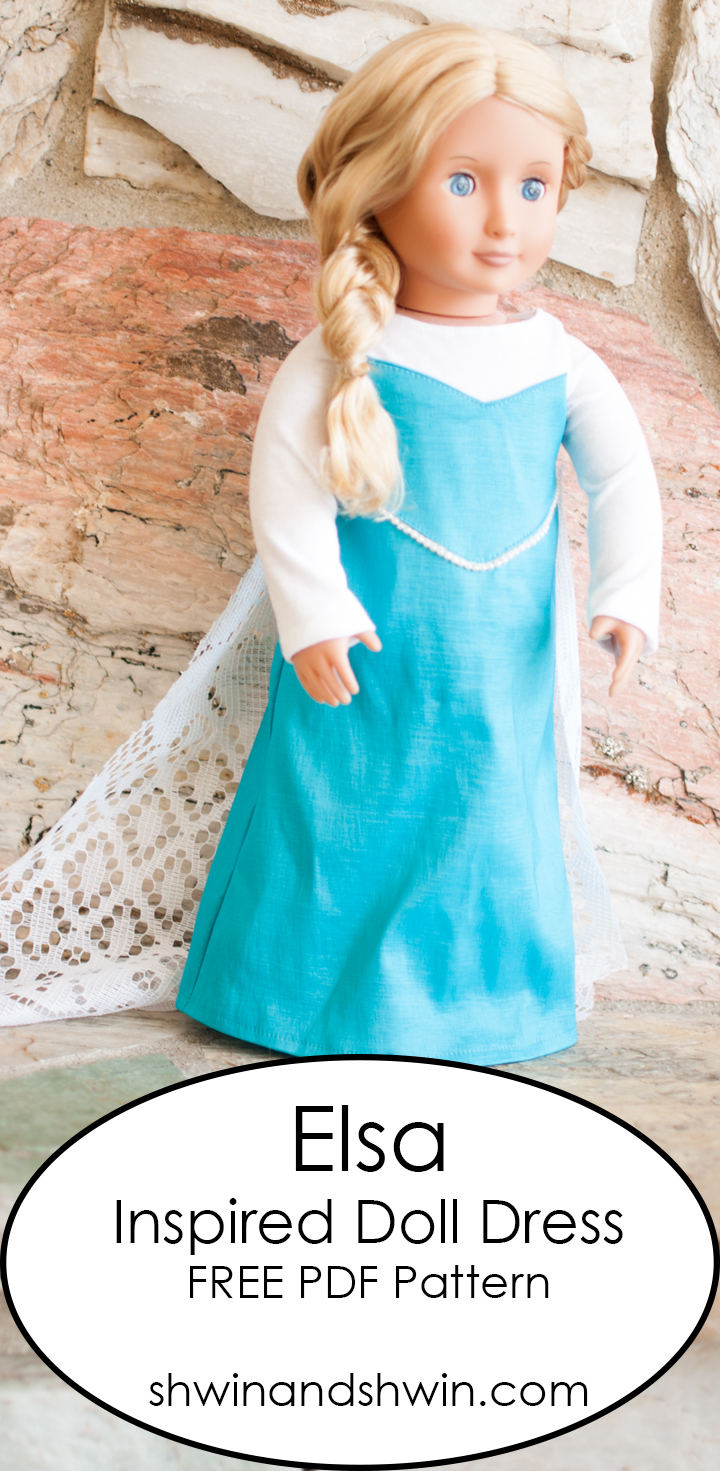 Elsa Inspired Doll Dress || Free PDF Pattern || Shwin&Shwin