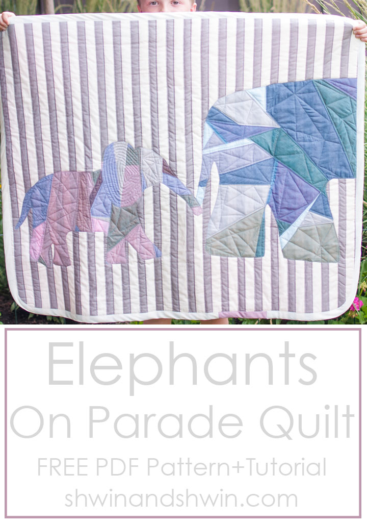 Elephants on Parade Quilt || Free PDF Pattern + Tutorial || Shwin&Shwin #Quilting