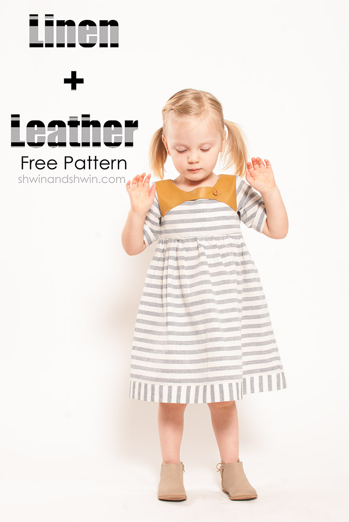 Linen+Leather Dress || Free PDF Pattern sizes 12m-8Y