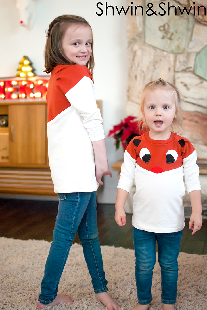 DIY Rudolph Tee || Shwin&Shwin  Made using the Lucille Top Pattern 