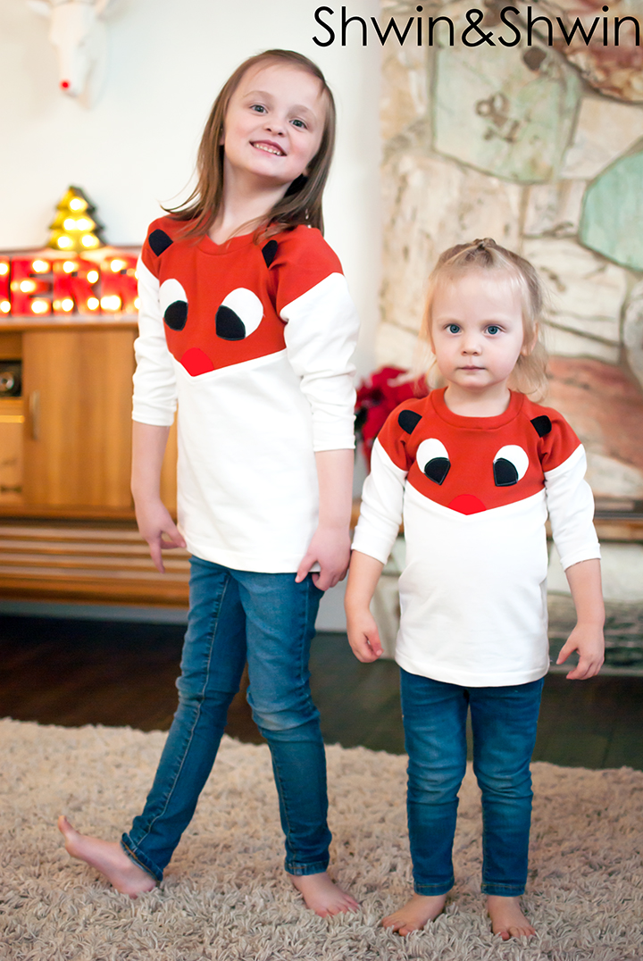 DIY Rudolph Tee || Shwin&Shwin  Made using the Lucille Top Pattern 