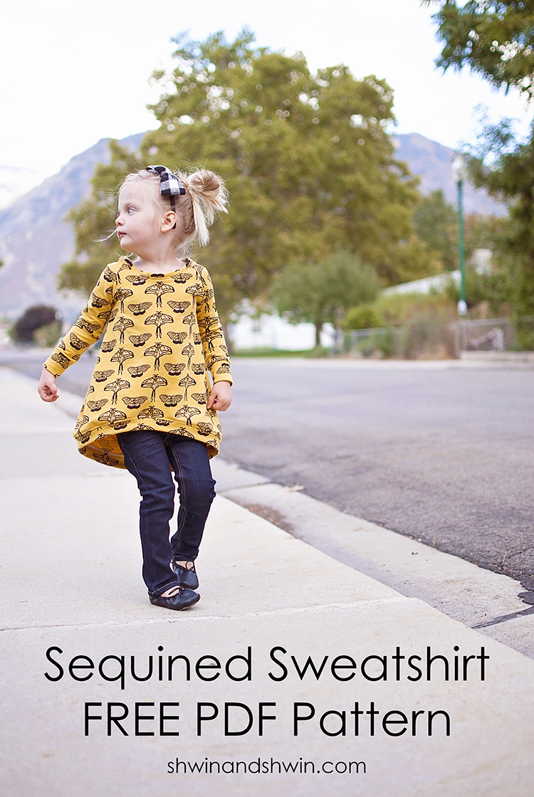 Sequined Raglan Sweatshirt || Free Pattern || Shwin&Shwin