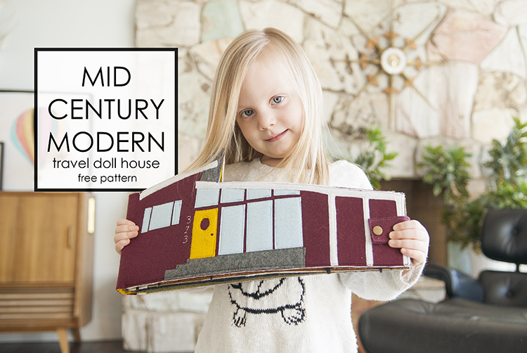 Mid Century Modern Travel Dollhouse with Free Pattern